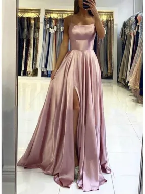 A-line Pink Stylish Modest Long Popular Evening Prom Dresses PD133