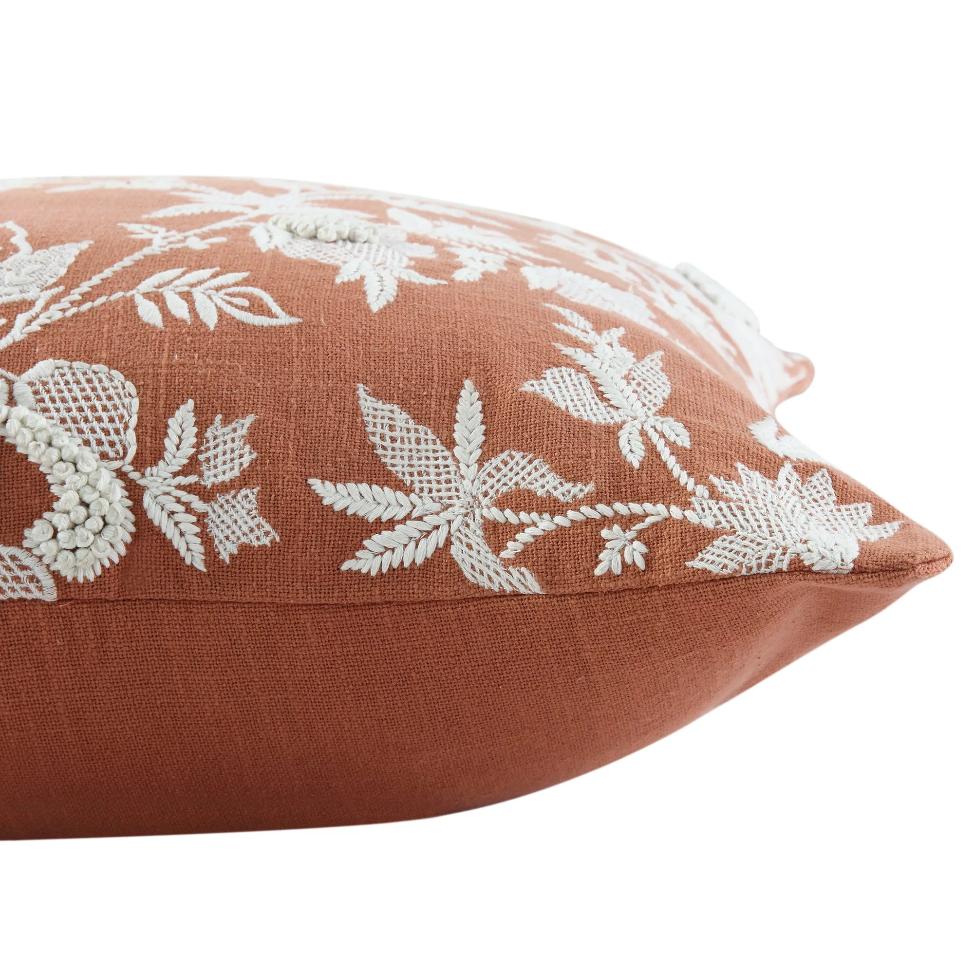 Aubrey Collection Hand Embroidered Floral Cushion