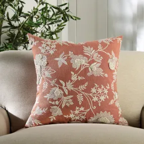 Aubrey Collection Hand Embroidered Floral Cushion