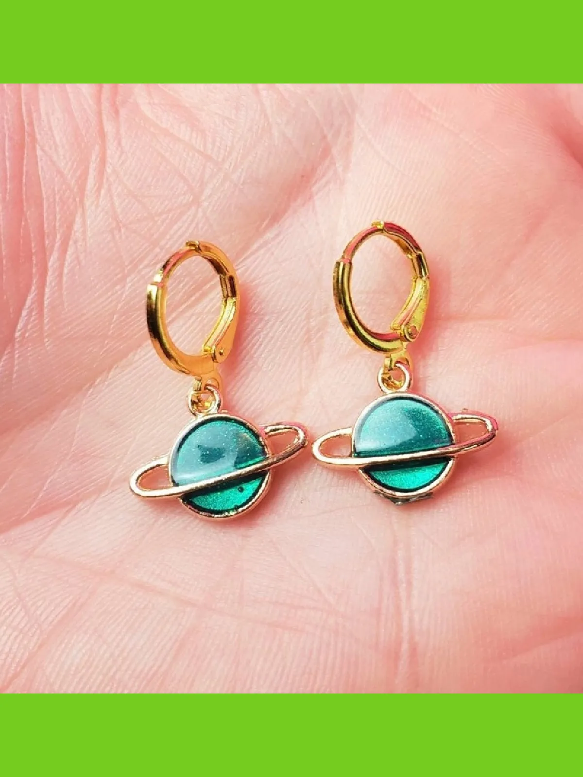 Blue Planet Charm Hoops