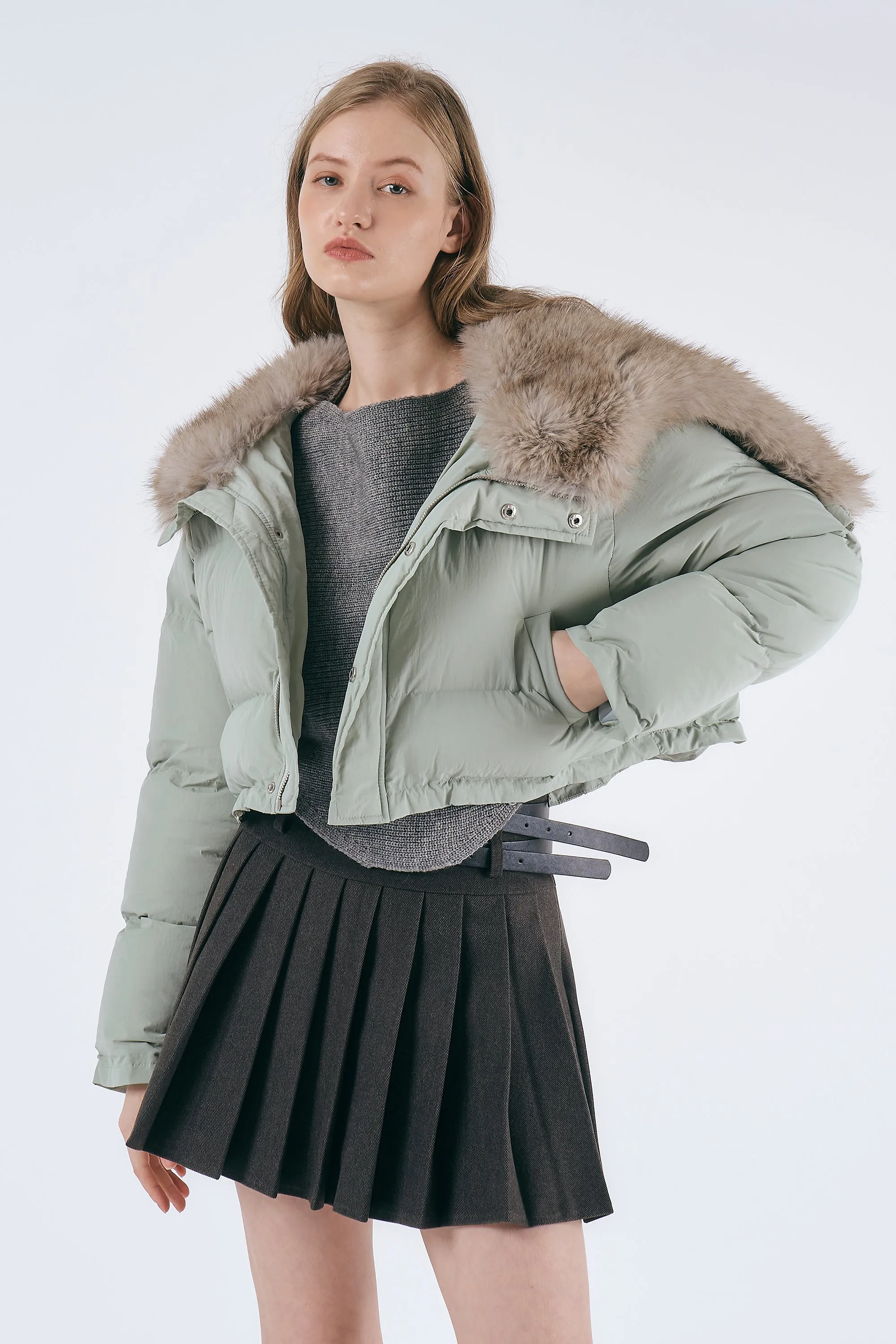 Evie Faux Fur Trim Puffer Jacket