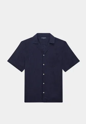 Frescobol Angelo Linen Shirt S/S Midnight-Blue