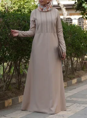 Lace and Pintucks Abaya