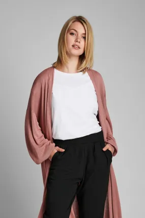 NUBIA LONG CARDIGAN - NOOS - Ash Rose