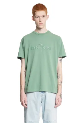 STONE ISLAND MAN GREEN T-SHIRTS & TANK TOPS