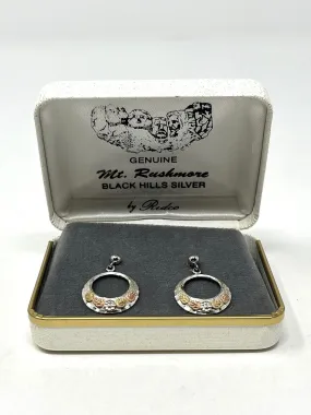 Vintage Redco Sterling Silver & Gold Flowers & Leaves Earrings NIB